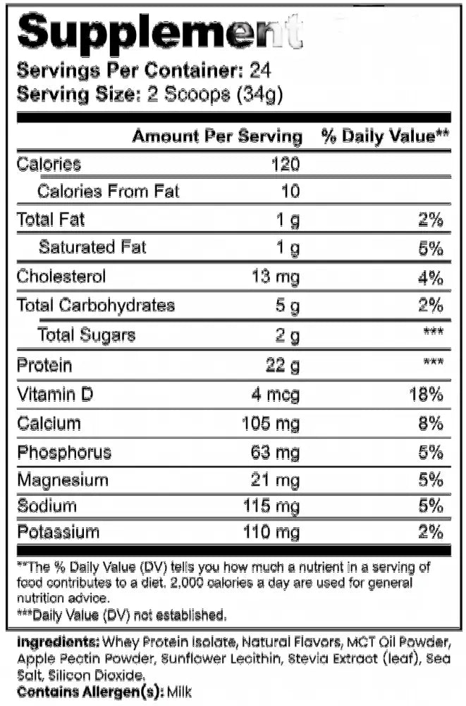 100% Whey Protein Isolate (Vanilla) - Proteins