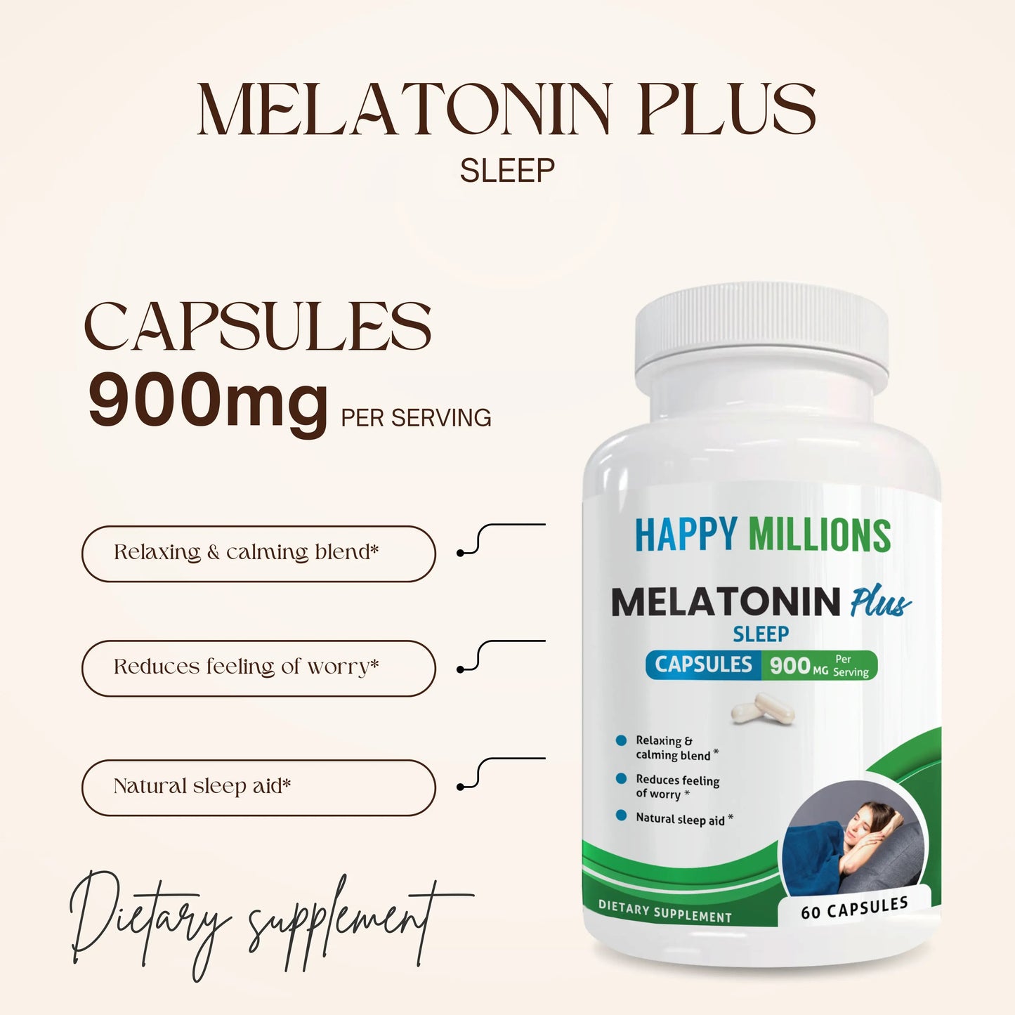 ASHWAGANDHA WITH BLACK PEPPER & MELATONIN PLUS